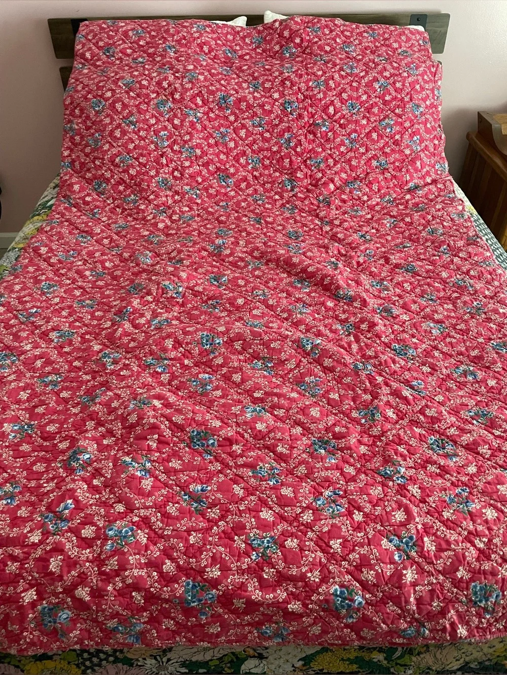 THE LINEN SOURCE Y2K Cotton Floral Cottagecore Shabby Chic Romantic King Quilt